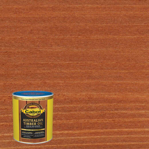 Cabot Australian Timber Oil Water Reducible Translucent Exterior Oil Finish, 19459 Mahogany Flame, 1 Qt.
