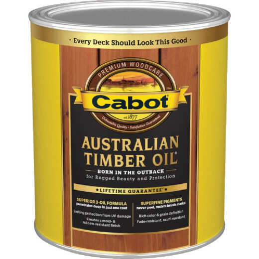 Cabot Australian Timber Oil Translucent Exterior Oil Finish, 3459 Mahogany Flame, 1 Qt.